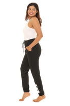 Crew Neck Shirt and Pants with Tie Dye Patterned Edge (Top and Bottom Set) - Charming Charlie