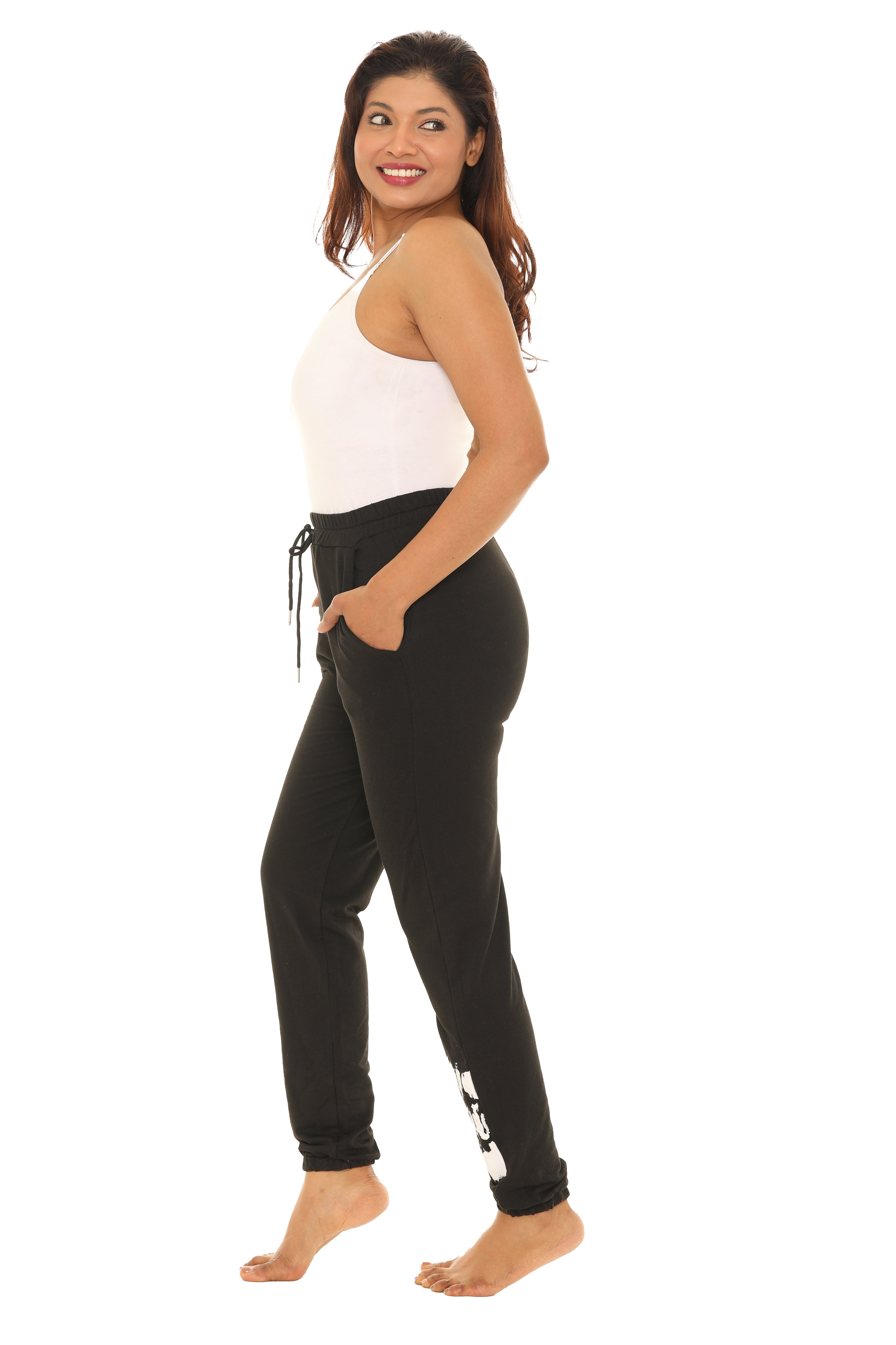 Crew Neck Shirt and Pants with Tie Dye Patterned Edge (Top and Bottom Set) - Charming Charlie