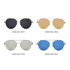 ERIE | S2006 - Modern Teardrop Aviator Flat Mirrored Flat Lens Sunglasses - Cramilo Eyewear - Stylish Trendy Affordable Sunglasses Clear Glasses Eye Wear Fashion