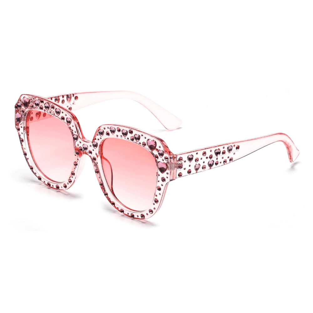 OCALA | S5003 - Women Round Cateye Rhinestone Fashion Sunglasses - Cramilo Eyewear - Stylish Trendy Affordable Sunglasses Clear Glasses Eye Wear Fashion