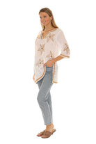 Sheer-Embroidery-Detailing V-Neck Tunic - Shoreline Wear, Inc.