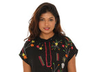 Black floral Embroidered Dress/Tunic - Shoreline Wear, Inc.