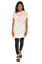 Black floral Embroidered Dress/Tunic - Shoreline Wear, Inc.