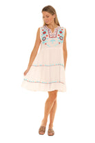 Black & Multi Floral Embroidered Dress - Shoreline Wear, Inc.