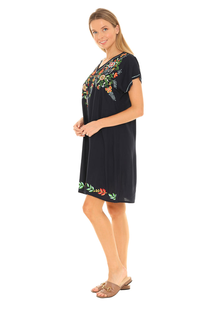 Multi Floral Embroidered Dress - Shoreline Wear, Inc.