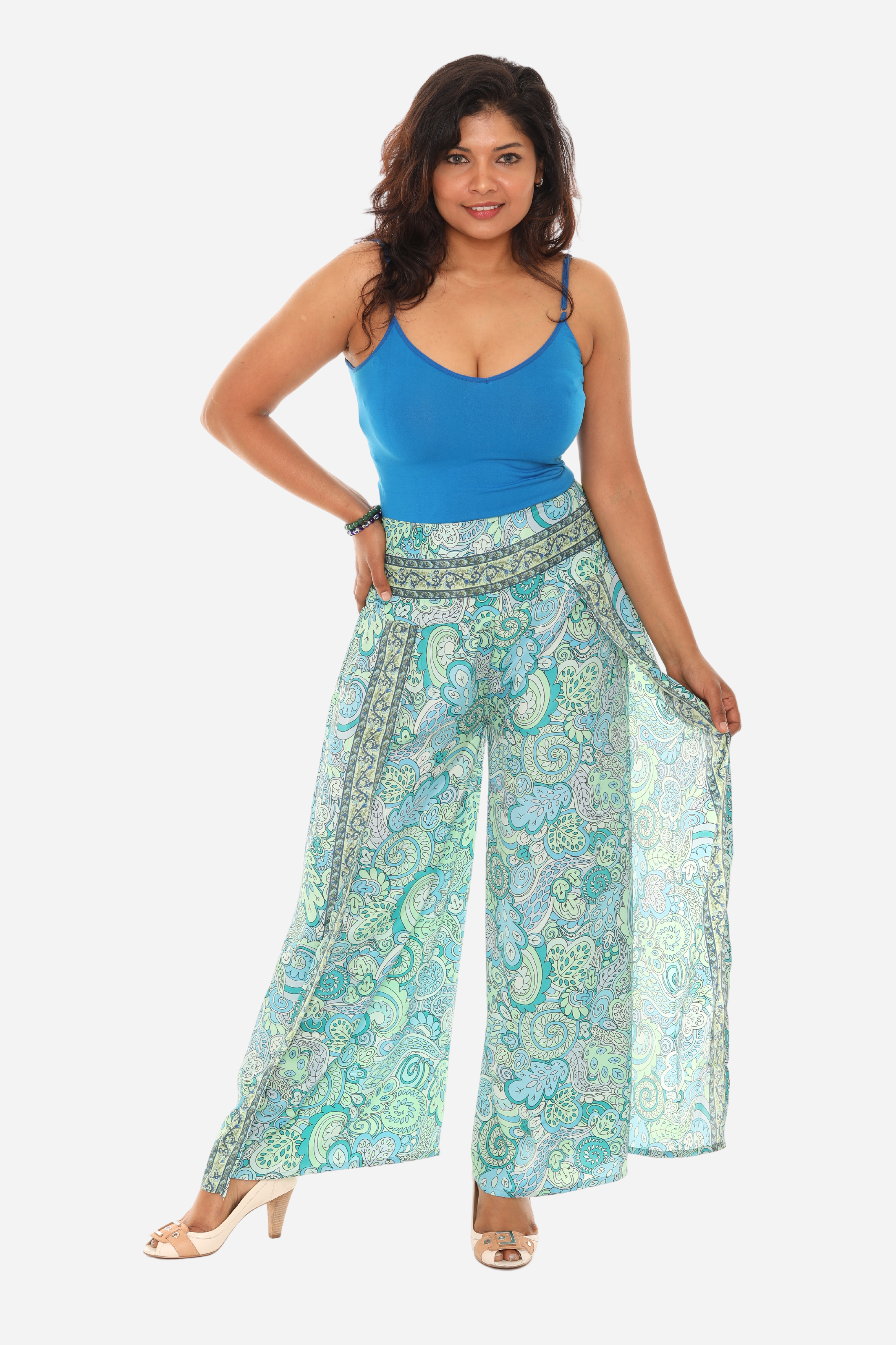 Floral Print Wide Leg Pants for Women