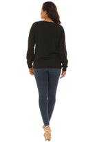 Crew Neck Shirt and Pants with Tie Dye Patterned Edge (Top and Bottom Set) - Charming Charlie
