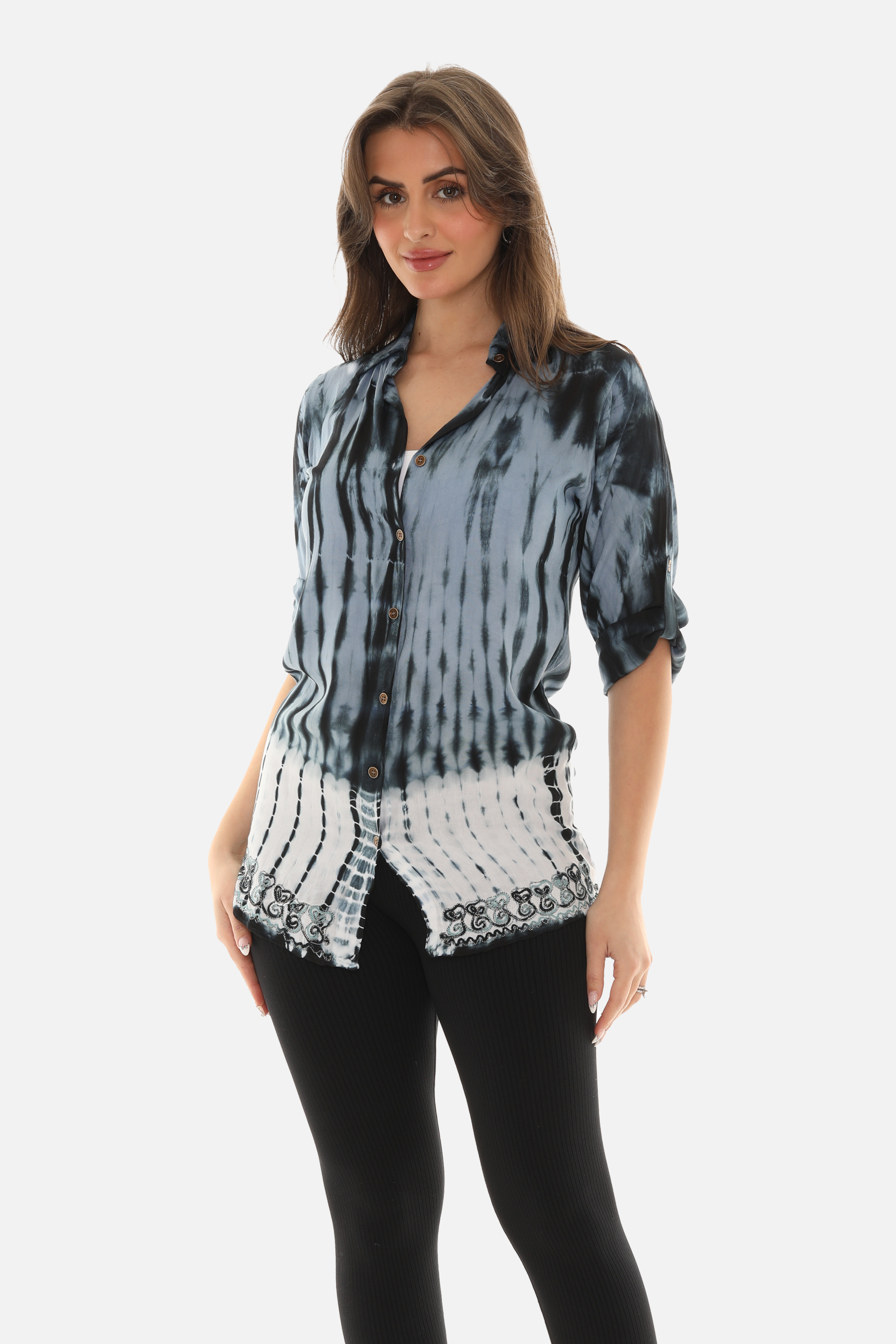 Women's Trendy Tie Dye Button Down Shirt