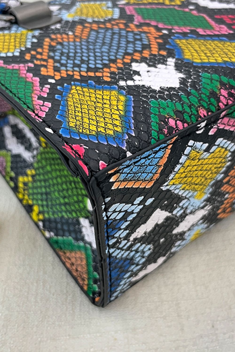 Multicolor snake print online purse