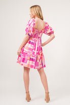 And The Why Color Block Puff Sleeve Dress - Charming Charlie
