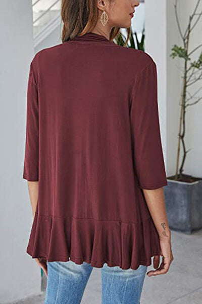 Open Front Three-Quarter Sleeve Cardigan - Charming Charlie