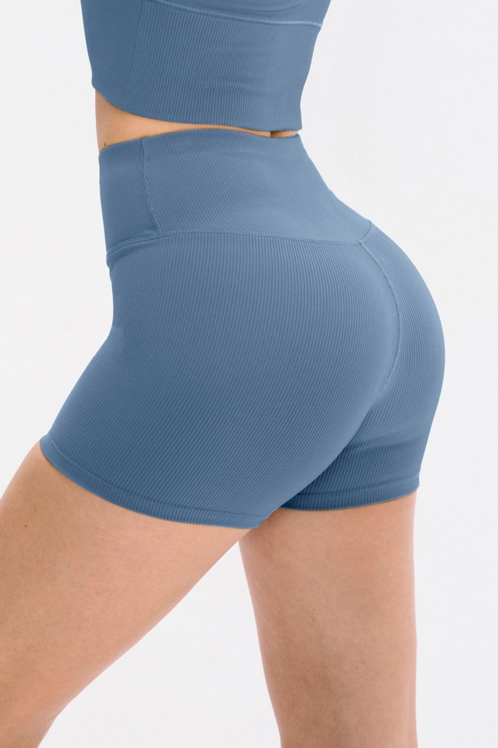 Slim Fit Wide Waistband Sports Shorts - Charming Charlie