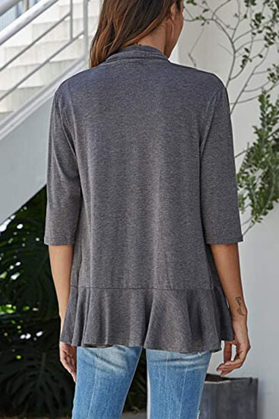 Open Front Three-Quarter Sleeve Cardigan - Charming Charlie