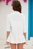 Eyelet Open Front Cardigan - Charming Charlie