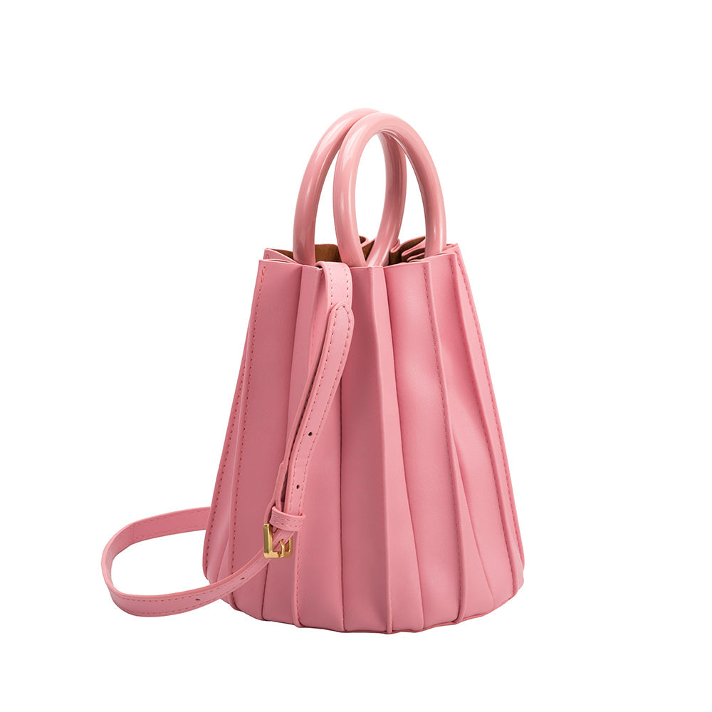 Melie Bianco Recycled Vegan Leather Lily Small Top Handle Bag in Pink
