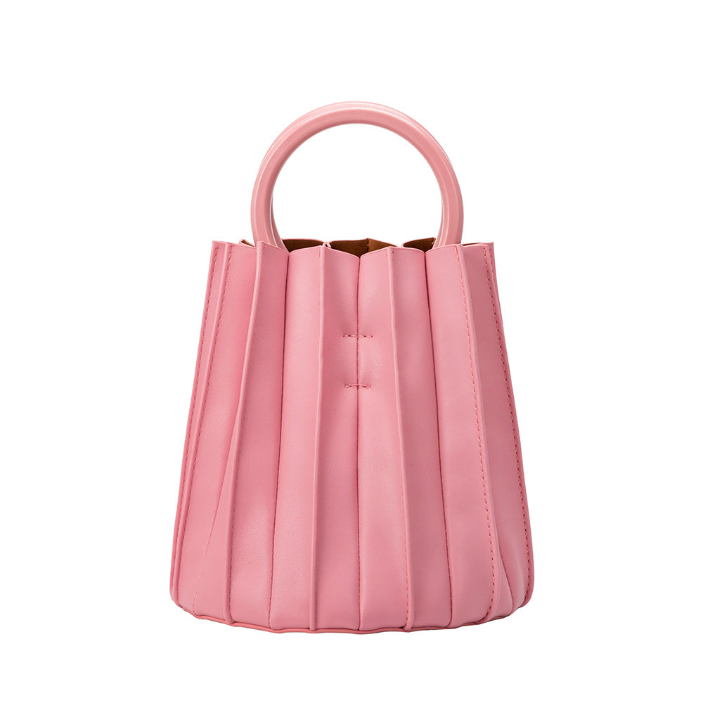 Melie Bianco Recycled Vegan Leather Lily Small Top Handle Bag in Pink