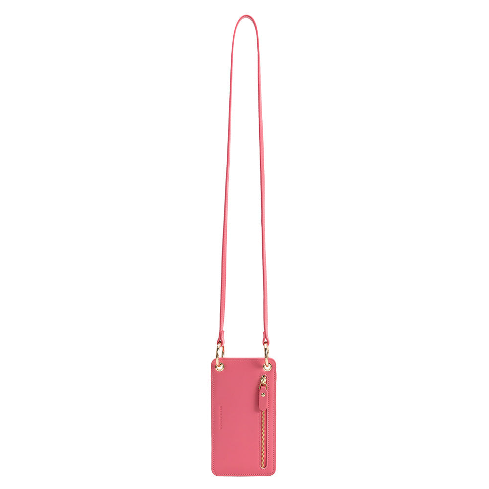 Pink Tina Recycled Vegan Leather Crossbody Wallet Melie Bianco