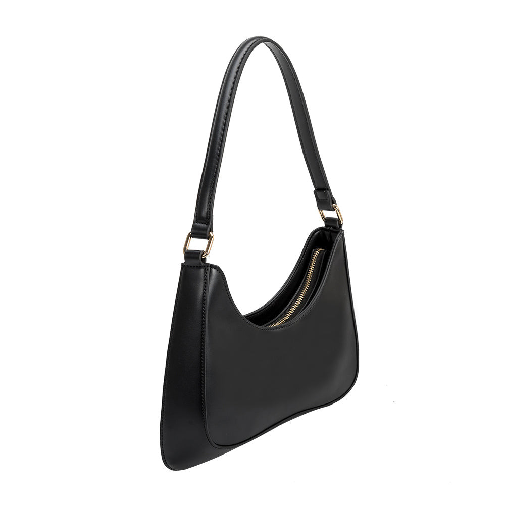 Melie Bianco Recycled Vegan Leather Yvonne Small Shoulder Bag in Black