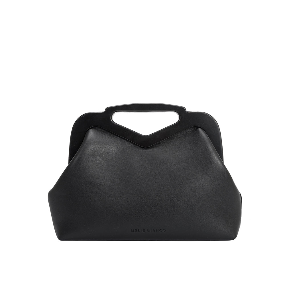Melie Bianco Luxury Vegan Leather Angie Small Crossbody Bag in Black