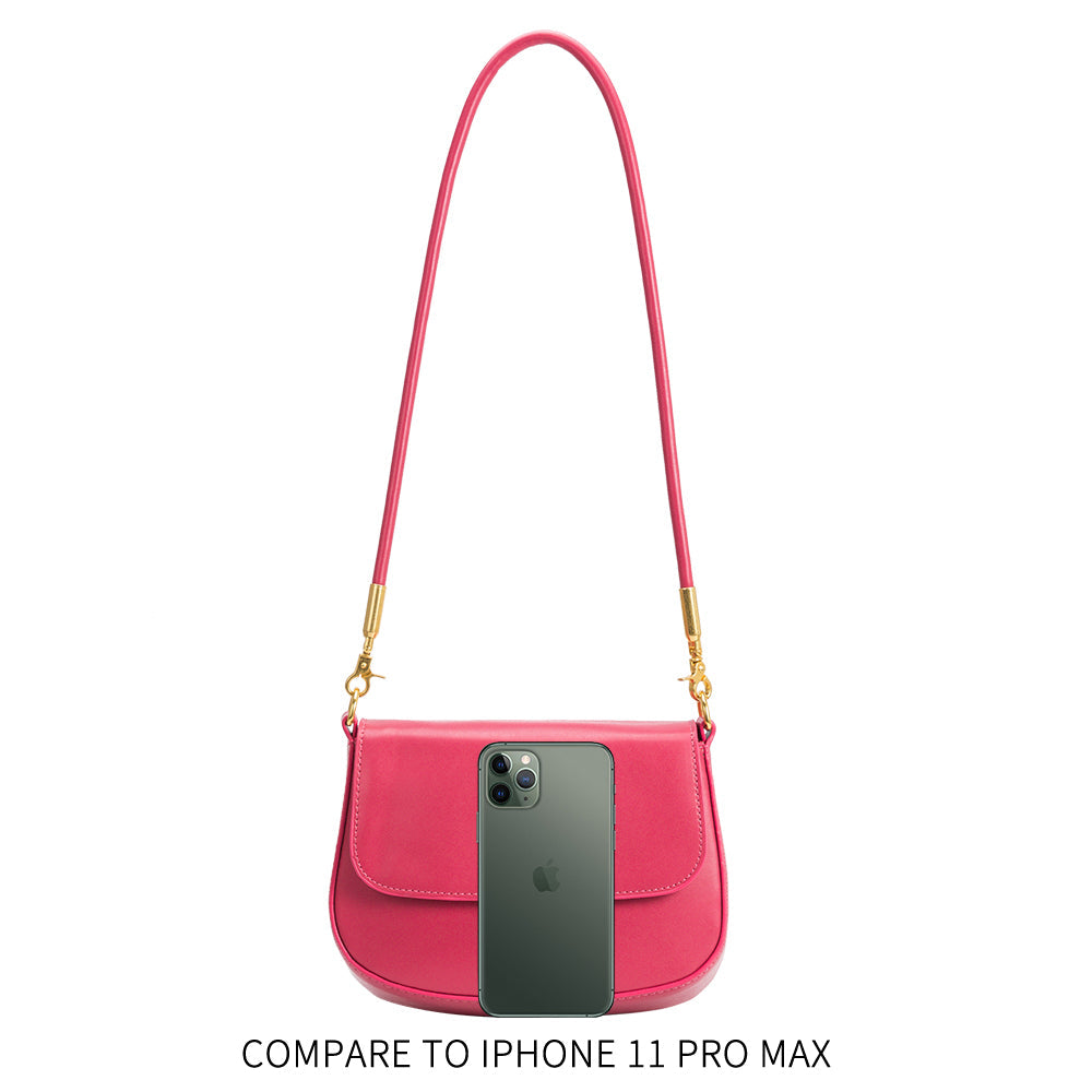 Melie Bianco Luxury Vegan Leather Patricia Small Shoulder Bag in Fuchsia