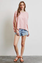 HEYSON Full Size Garment-Dyed Boat Neck Oversized Top - Charming Charlie