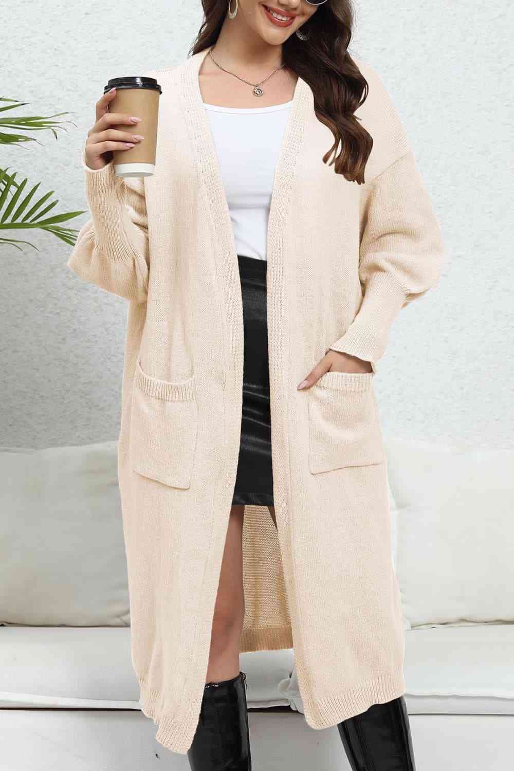 Open Front Dropped Shoulder Cardigan - Charming Charlie
