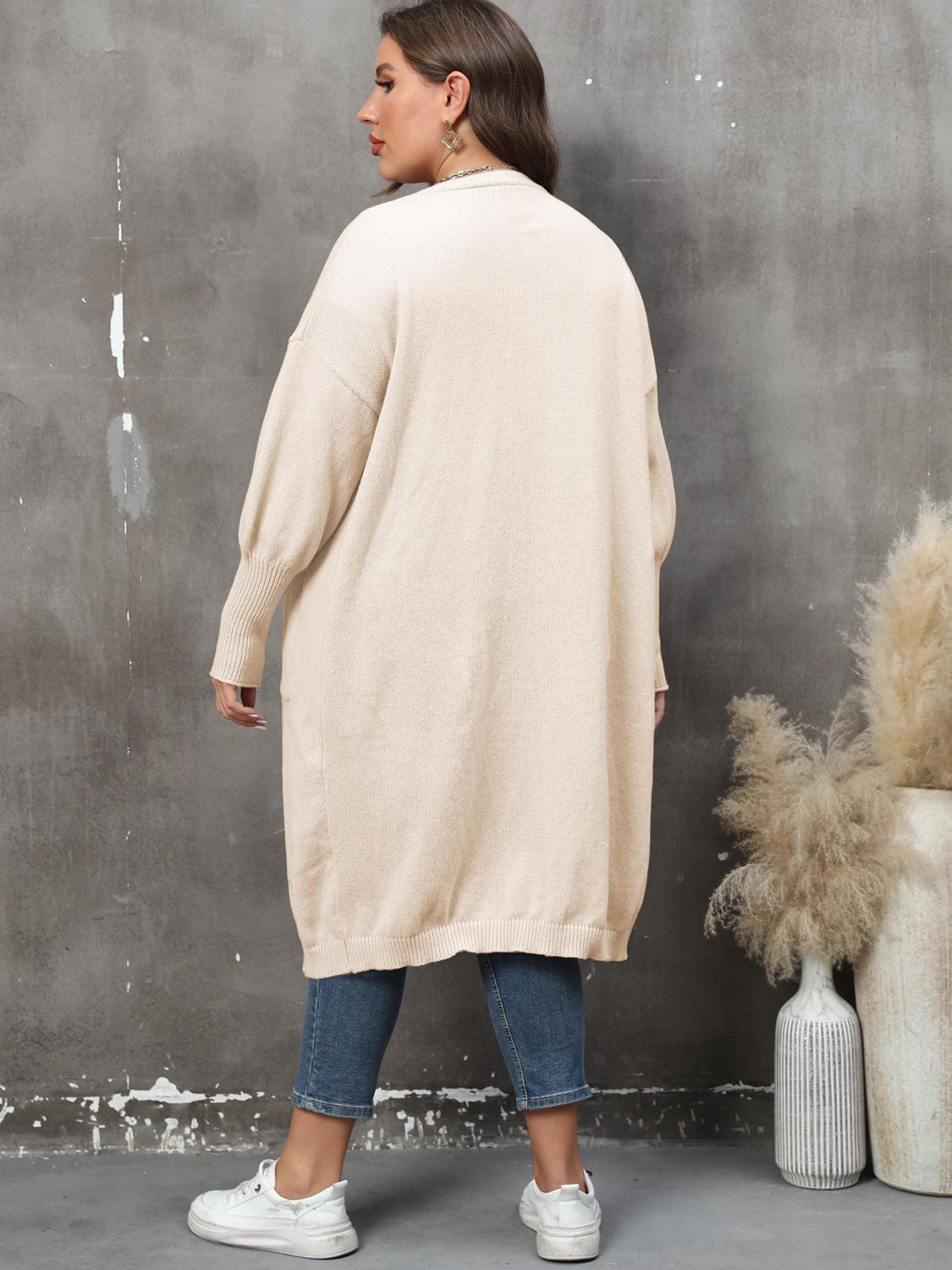 Plus Size Long Sleeve Pocketed Cardigan – Charming Charlie