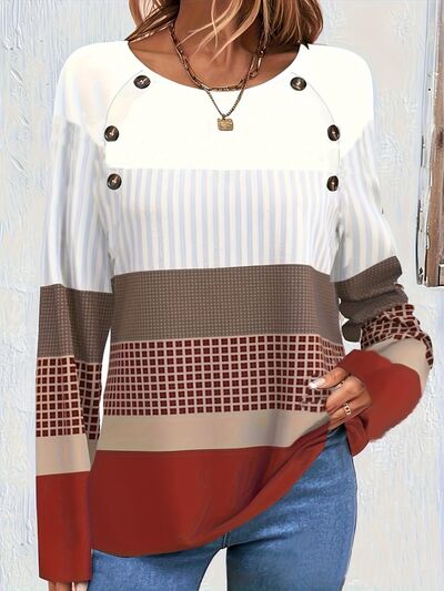 CYMMPU Raglan Long Sleeve Color Block Shirts Valentine's Day