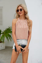 Sequin Grecian Neck Tank - Charming Charlie