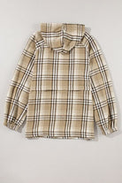 Drawstring Plaid Half Zip Raglan Sleeve Hoodie - Charming Charlie