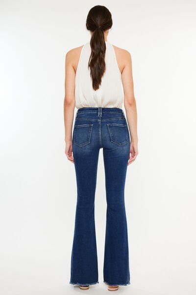 Kancan Cat's Whiskers Raw Hem Flare Jeans - Charming Charlie