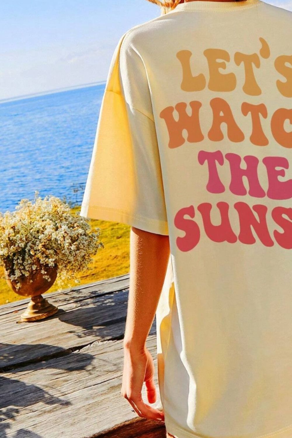 LET'S WATCH THE SUNSET Round Neck T-Shirt – Charming Charlie