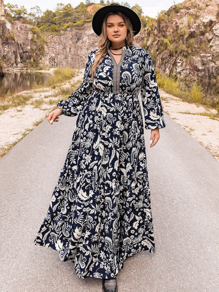maxi dress with 3 4 sleeves plus size Plus Size Long Sleeve Maxi Dress – Charming Charlie
