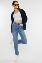 Kancan Full Size Cat's Whiskers High Waist Jeans - Charming Charlie