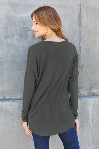 Basic Bae Bamboo Full Size Round Neck Drop Shoulder T-Shirt