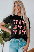 Bow & Boot Graphic Round Neck Short Sleeve T-Shirt - Charming Charlie