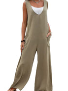 Full Size Wide Strap Jumpsuit with Pockets - Charming Charlie