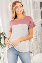 Heimish Color Block Striped Round Neck Short Sleeve T-Shirt - Charming Charlie