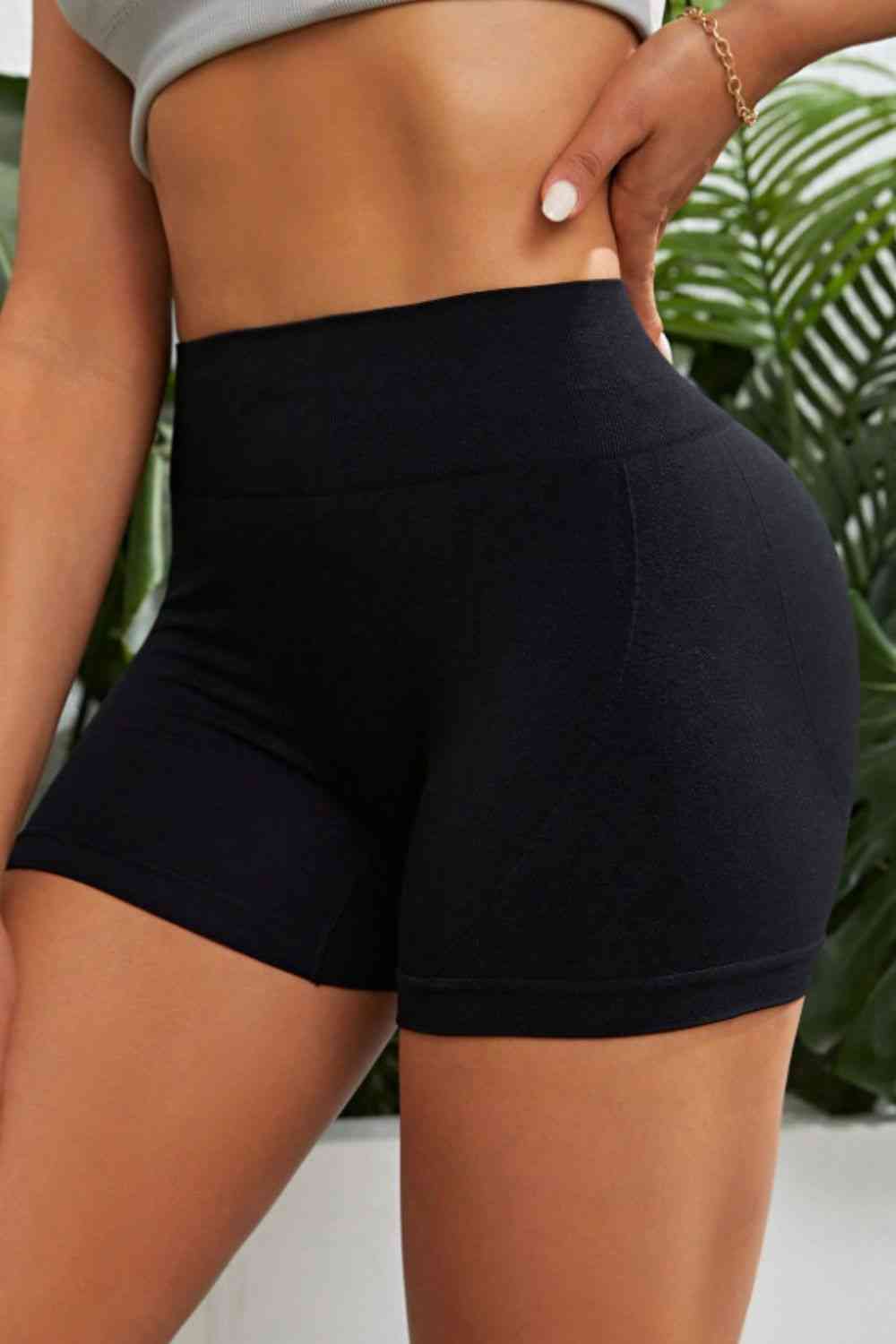 Slim Fit High Waistband Active Shorts - Charming Charlie