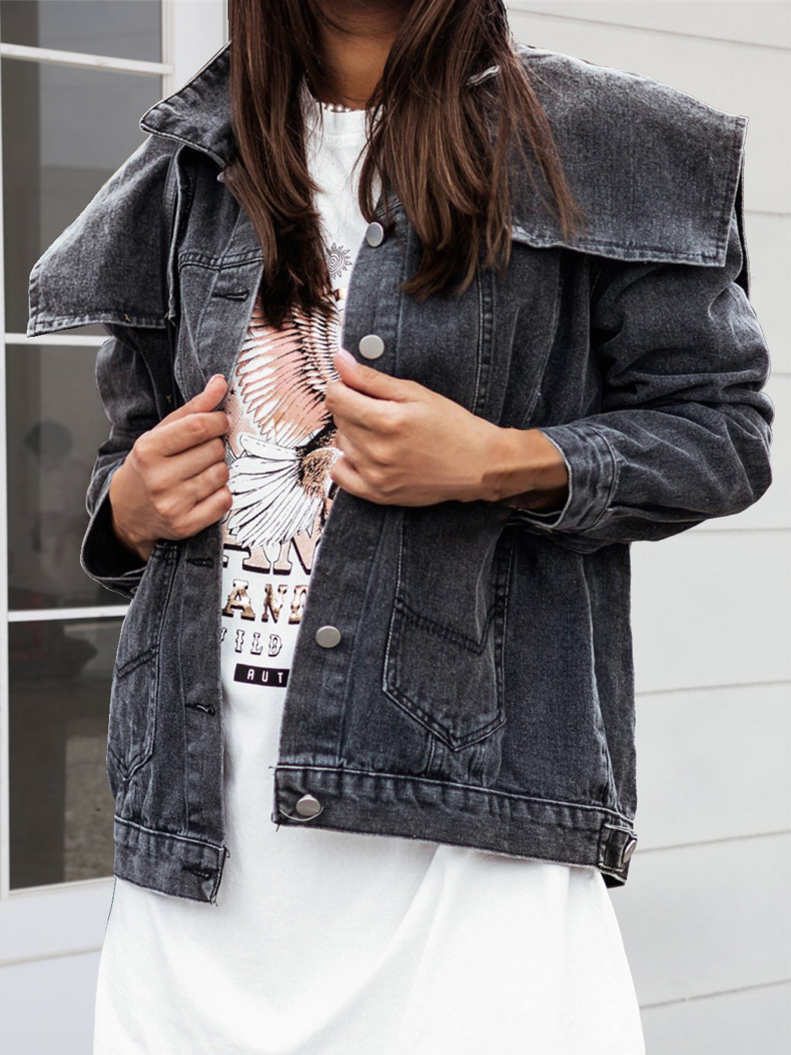 Trendsi Pink Denim Jacket