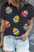 Plus Size Easter Round Neck Short Sleeve T-Shirt - Charming Charlie