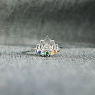 925 Sterling Silver Inlaid Zircon Lotus Shape Ring - Charming Charlie
