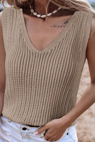 V-Neck Wide Strap Knit Vest - Charming Charlie