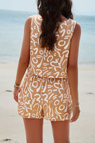 Printed Cropped Tank and Shorts Set - Charming Charlie