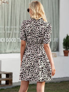 Floral Mock Neck Mini Dress - Charming Charlie