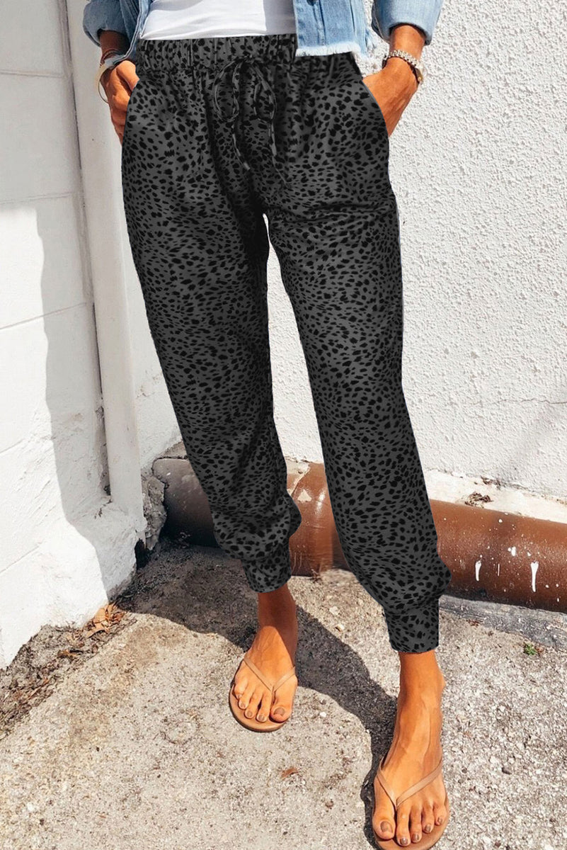 JOGGER PANTS LEOPARD DOUBLE LABEL_NAVY main image 1