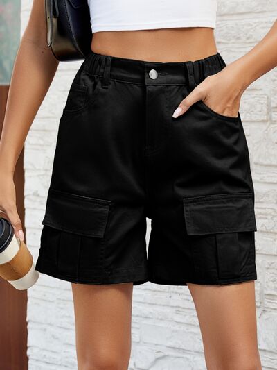 Pocketed High Waist Denim Shorts - Charming Charlie