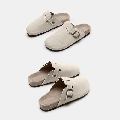 Suede Closed Toe Buckle Slide – Charming Charlie
