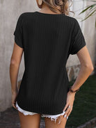 Textured Surplice Short Sleeve Blouse - Charming Charlie