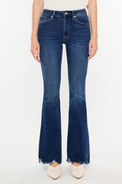 Kancan Cat's Whiskers Raw Hem Flare Jeans - Charming Charlie